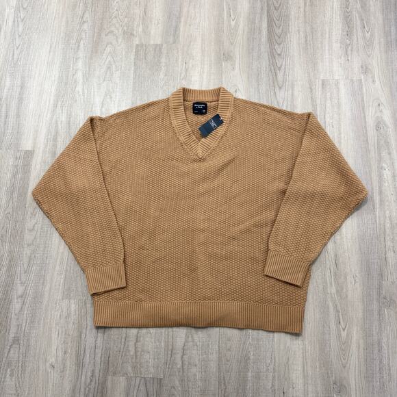 Abercrombie & Fitch Oversized Sweater Men's 2XL XXL Brown Preppy Cotton NEW NWT - Picture 1 of 9